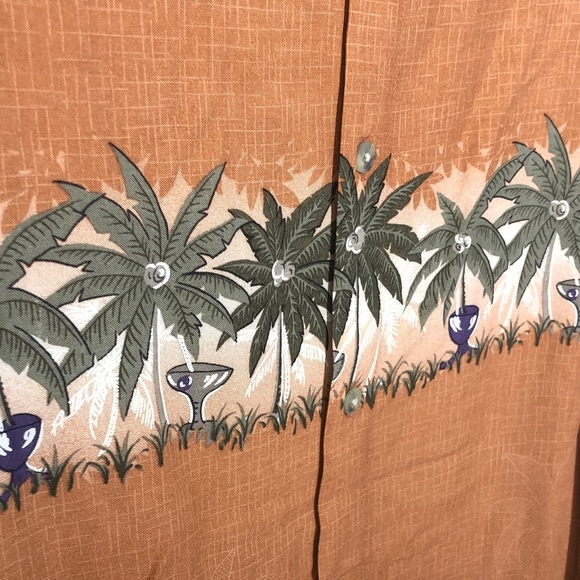 Croft&Barrow Men's burnt orange Hawaiian short sleeve button down shirt LG NWT - Picture 4 of 8